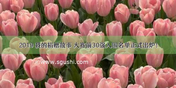 2019 我的捐赠故事 大赛前30强入围名单正式出炉！