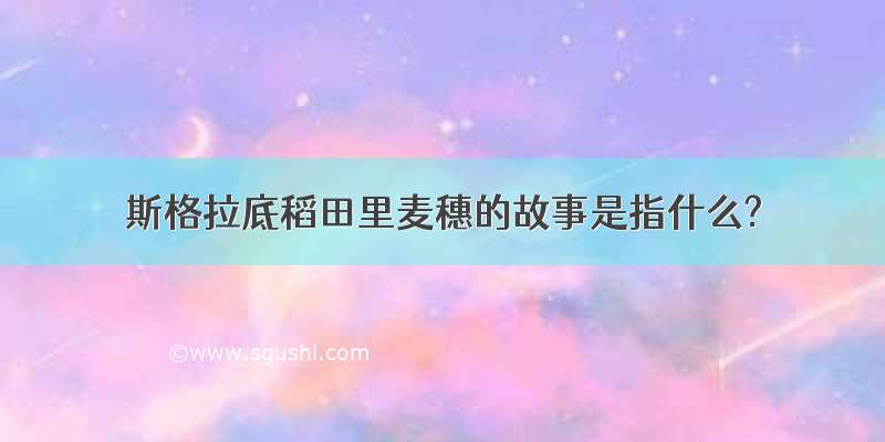 斯格拉底稻田里麦穗的故事是指什么?