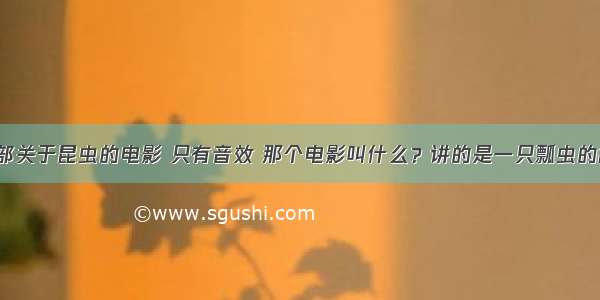 有一部关于昆虫的电影 只有音效 那个电影叫什么？讲的是一只瓢虫的故事。