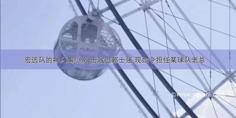 宏远队的神人陶小岚 击败过郭士强 现如今担任某球队老总