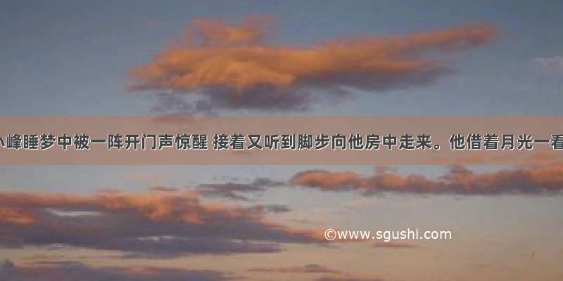 某夜 小峰睡梦中被一阵开门声惊醒 接着又听到脚步向他房中走来。他借着月光一看 发