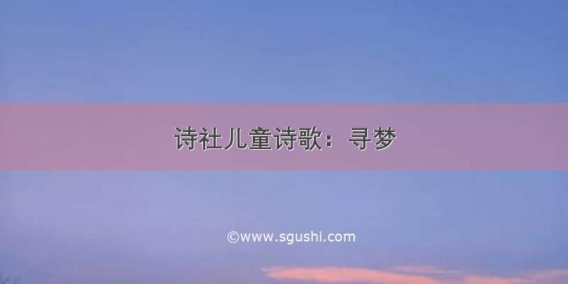 诗社儿童诗歌：寻梦