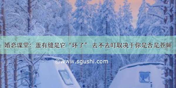 婚恋课堂：蛋有缝是它“坏了” 去不去叮取决于你是否是苍蝇