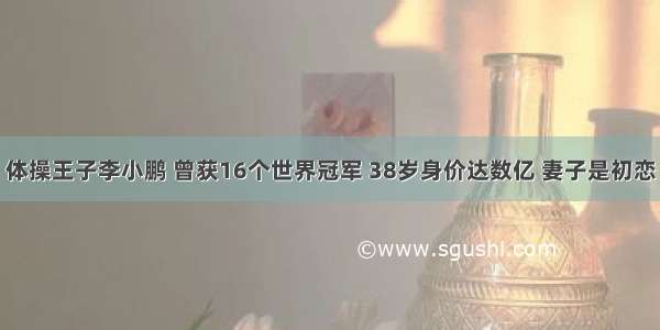 体操王子李小鹏 曾获16个世界冠军 38岁身价达数亿 妻子是初恋