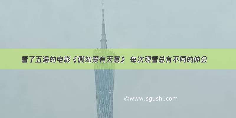 看了五遍的电影《假如爱有天意》 每次观看总有不同的体会