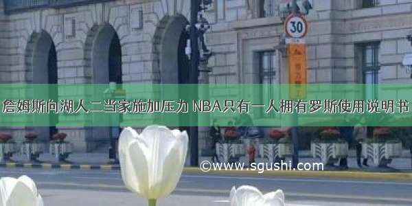 詹姆斯向湖人二当家施加压力 NBA只有一人拥有罗斯使用说明书