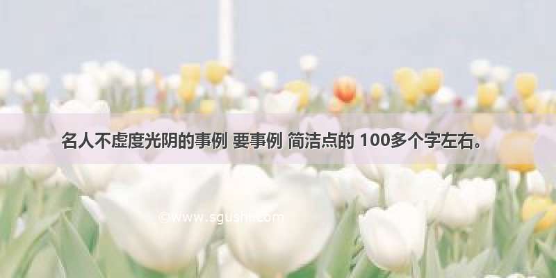 名人不虚度光阴的事例 要事例 简洁点的 100多个字左右。