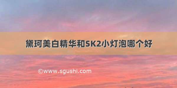 黛珂美白精华和SK2小灯泡哪个好