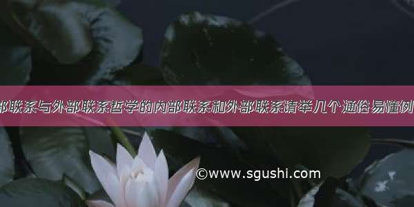 内部联系与外部联系哲学的内部联系和外部联系请举几个通俗易懂例子？