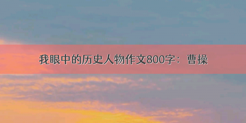 我眼中的历史人物作文800字：曹操