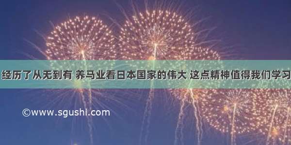 经历了从无到有 养马业看日本国家的伟大 这点精神值得我们学习