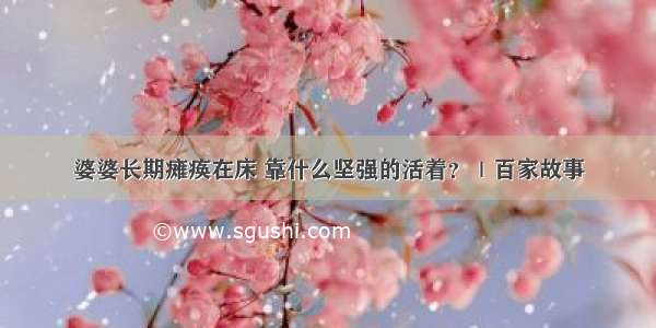 婆婆长期瘫痪在床 靠什么坚强的活着？｜百家故事