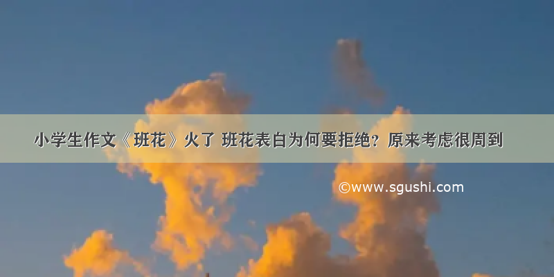 小学生作文《班花》火了 班花表白为何要拒绝？原来考虑很周到