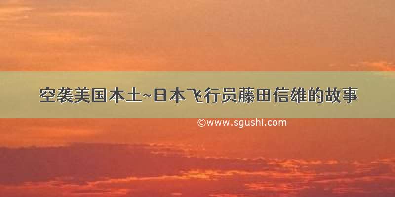 空袭美国本土~日本飞行员藤田信雄的故事