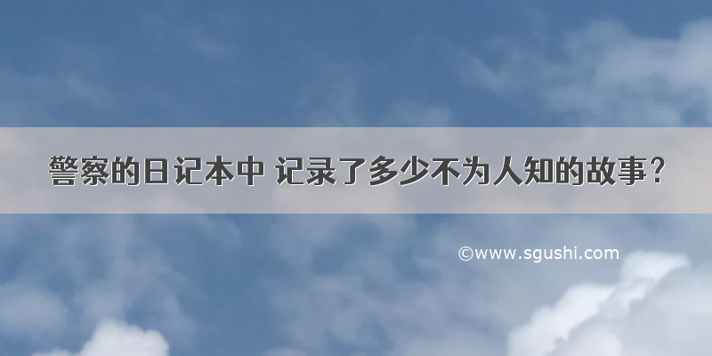 警察的日记本中 记录了多少不为人知的故事？