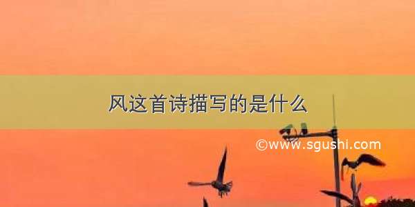 风这首诗描写的是什么