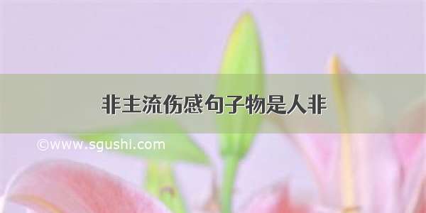 非主流伤感句子物是人非