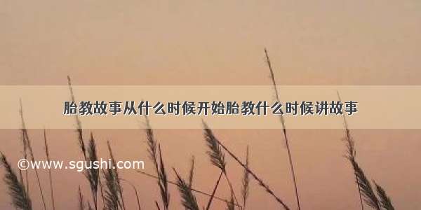 胎教故事从什么时候开始胎教什么时候讲故事