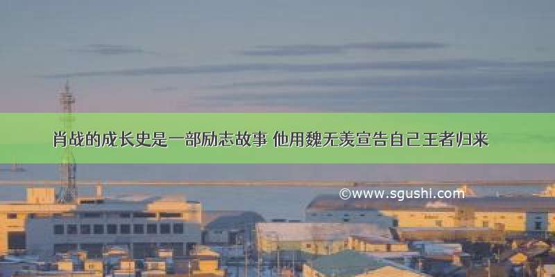 肖战的成长史是一部励志故事 他用魏无羡宣告自己王者归来