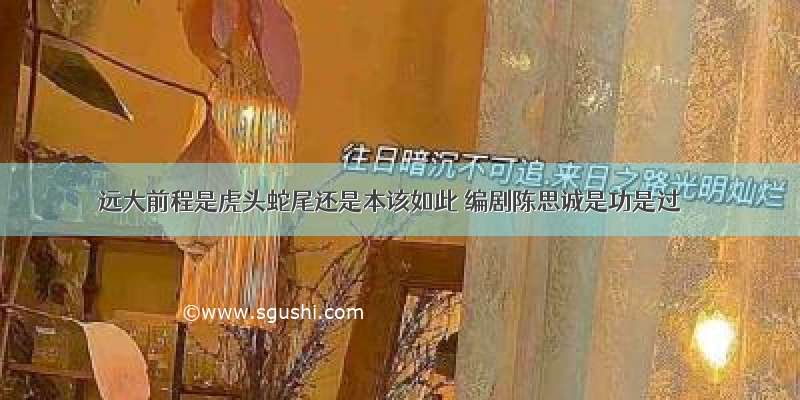 远大前程是虎头蛇尾还是本该如此 编剧陈思诚是功是过