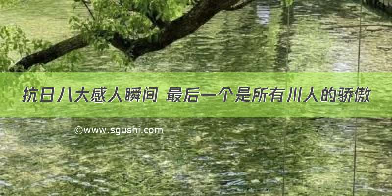 抗日八大感人瞬间 最后一个是所有川人的骄傲