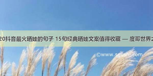 2020抖音最火晒娃的句子 15句经典晒娃文案值得收藏 — 度哥世界之最