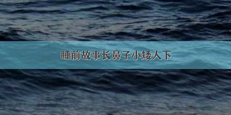 睡前故事长鼻子小矮人下