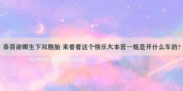 恭喜谢娜生下双胞胎 来看看这个快乐大本营一姐是开什么车的？