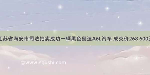 江苏省海安市司法拍卖成功一辆黑色奥迪A6L汽车 成交价268 600元