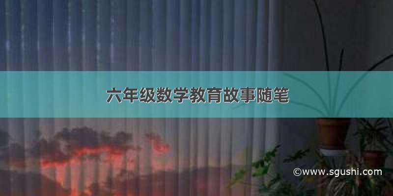 六年级数学教育故事随笔