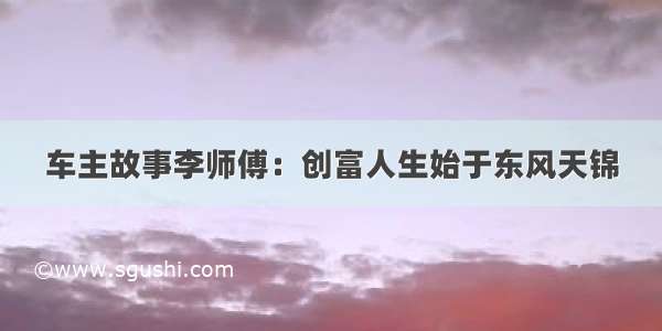 车主故事李师傅：创富人生始于东风天锦