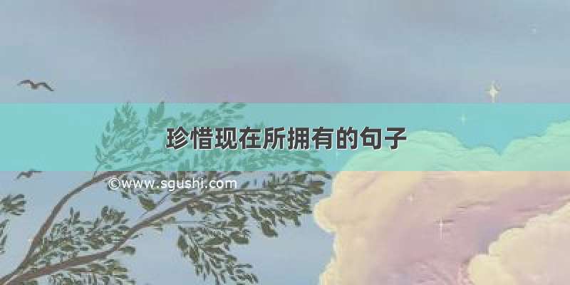 珍惜现在所拥有的句子