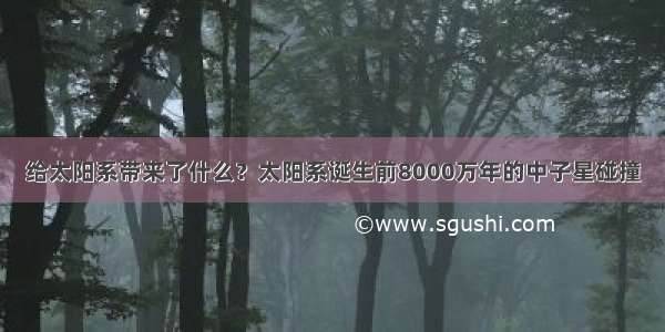 给太阳系带来了什么？太阳系诞生前8000万年的中子星碰撞