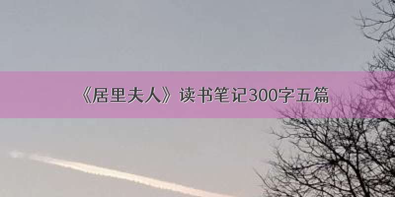 《居里夫人》读书笔记300字五篇