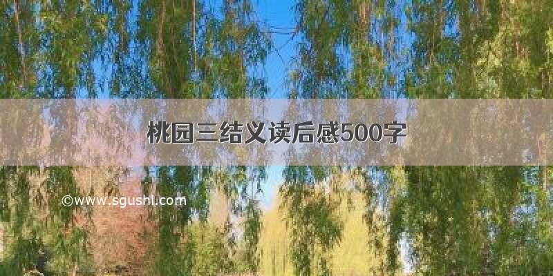 桃园三结义读后感500字