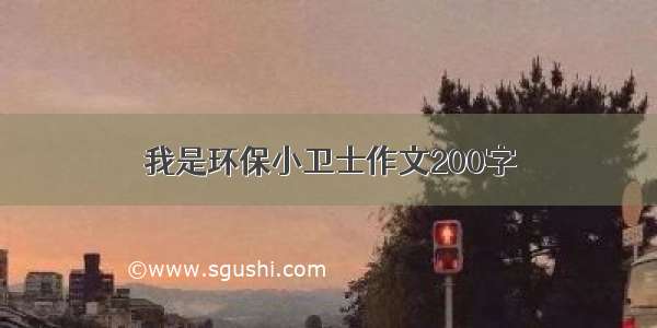 我是环保小卫士作文200字