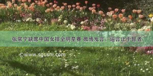张常宁缺席中国女排全明星赛 微博发言：谣言止于智者