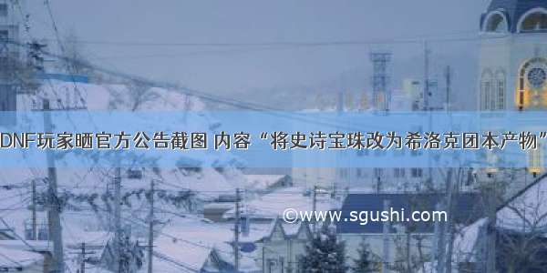 DNF玩家晒官方公告截图 内容“将史诗宝珠改为希洛克团本产物”