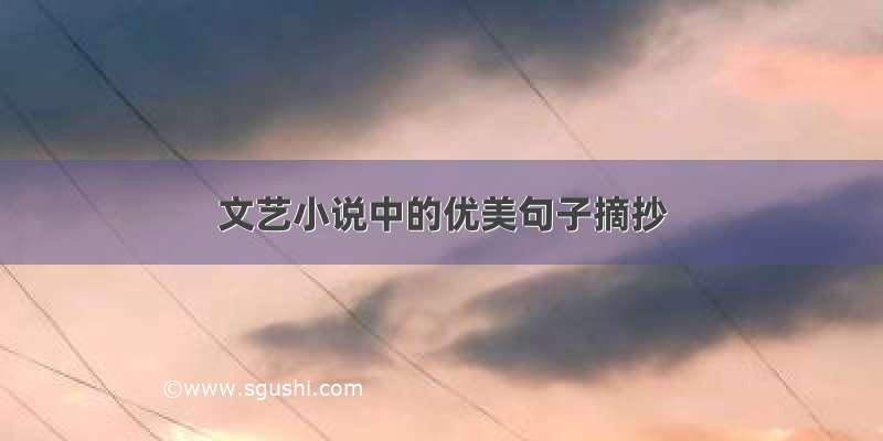 文艺小说中的优美句子摘抄