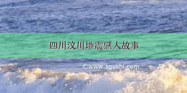 四川汶川地震感人故事