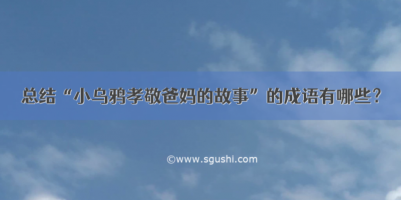 总结“小乌鸦孝敬爸妈的故事”的成语有哪些？