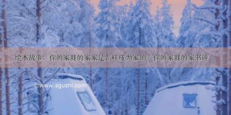 绘本故事：你的家我的家家是怎样成为家的？你的家我的家书评