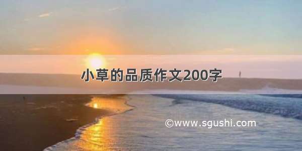 小草的品质作文200字