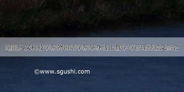 湖南人文科技学院外国语学院举办线上教学与管理经验交流会