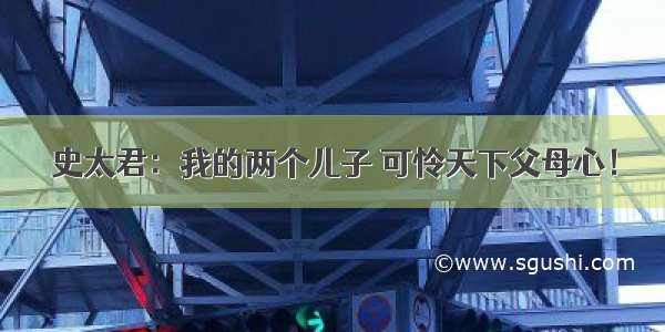 史太君：我的两个儿子 可怜天下父母心！