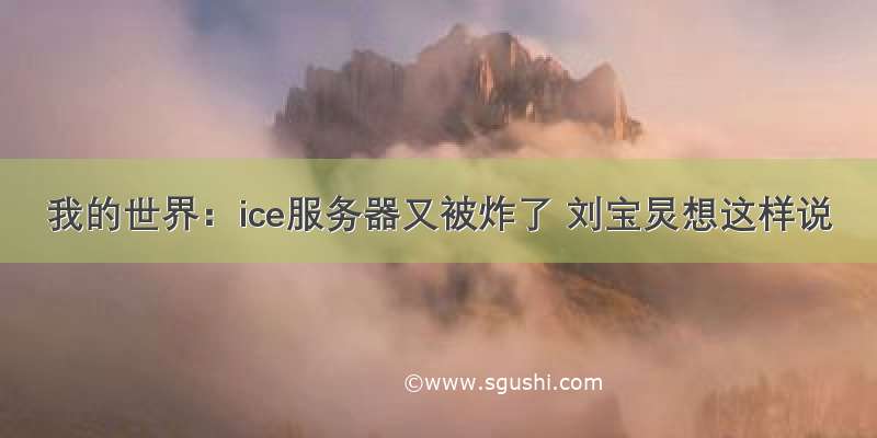 我的世界：ice服务器又被炸了 刘宝炅想这样说