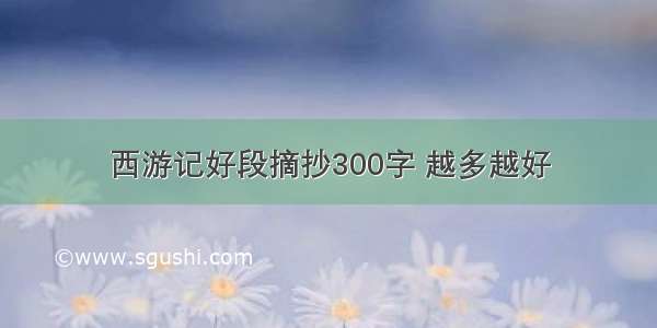 西游记好段摘抄300字 越多越好