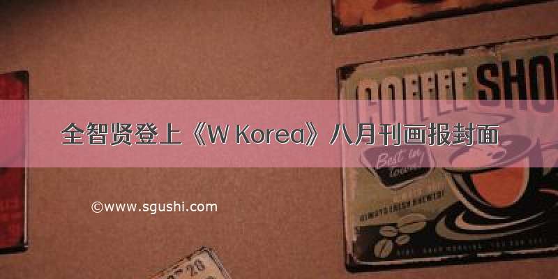 全智贤登上《W Korea》八月刊画报封面