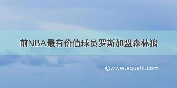 前NBA最有价值球员罗斯加盟森林狼