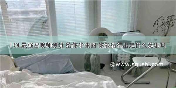 LOL最强召唤师测试 给你半张图 你能猜得出是什么英雄吗